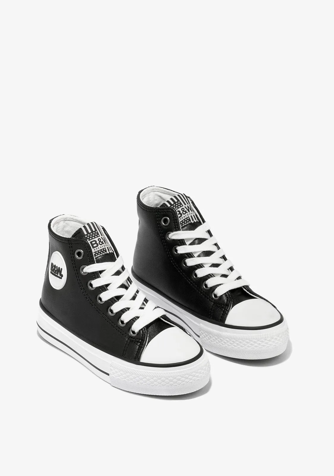 Black Basic Hi-Top Sneakers Napa