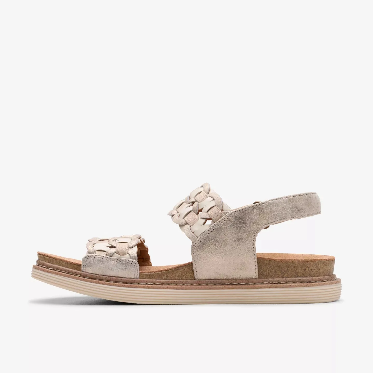 Clarks Women's Arwell Glide Sandal in Metallic Combination
