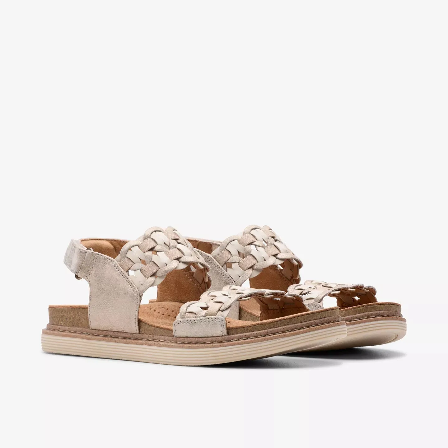 Clarks Women's Arwell Glide Sandal in Metallic Combination