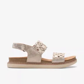 Clarks Women's Arwell Glide Sandal in Metallic Combination