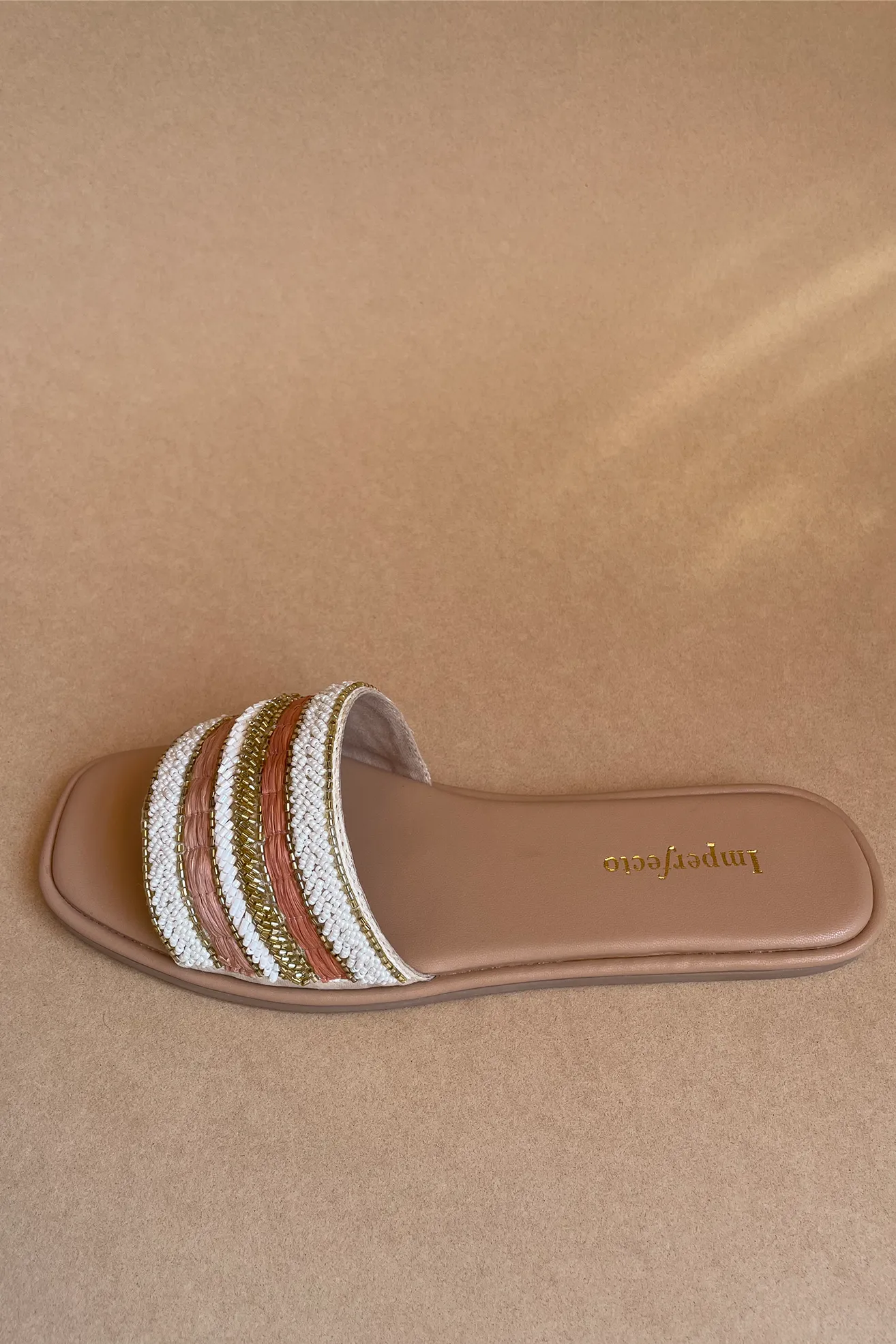 Coral Crush Embroidered Sandals