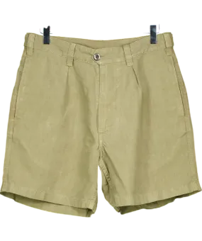 Drakes Green Single Pleat Linen Shorts W30