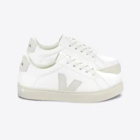 Esplar Teen Small Chrome-Free Leather Trainers in Extra White / Natural by Veja - Last One In Stock - 32 EUR