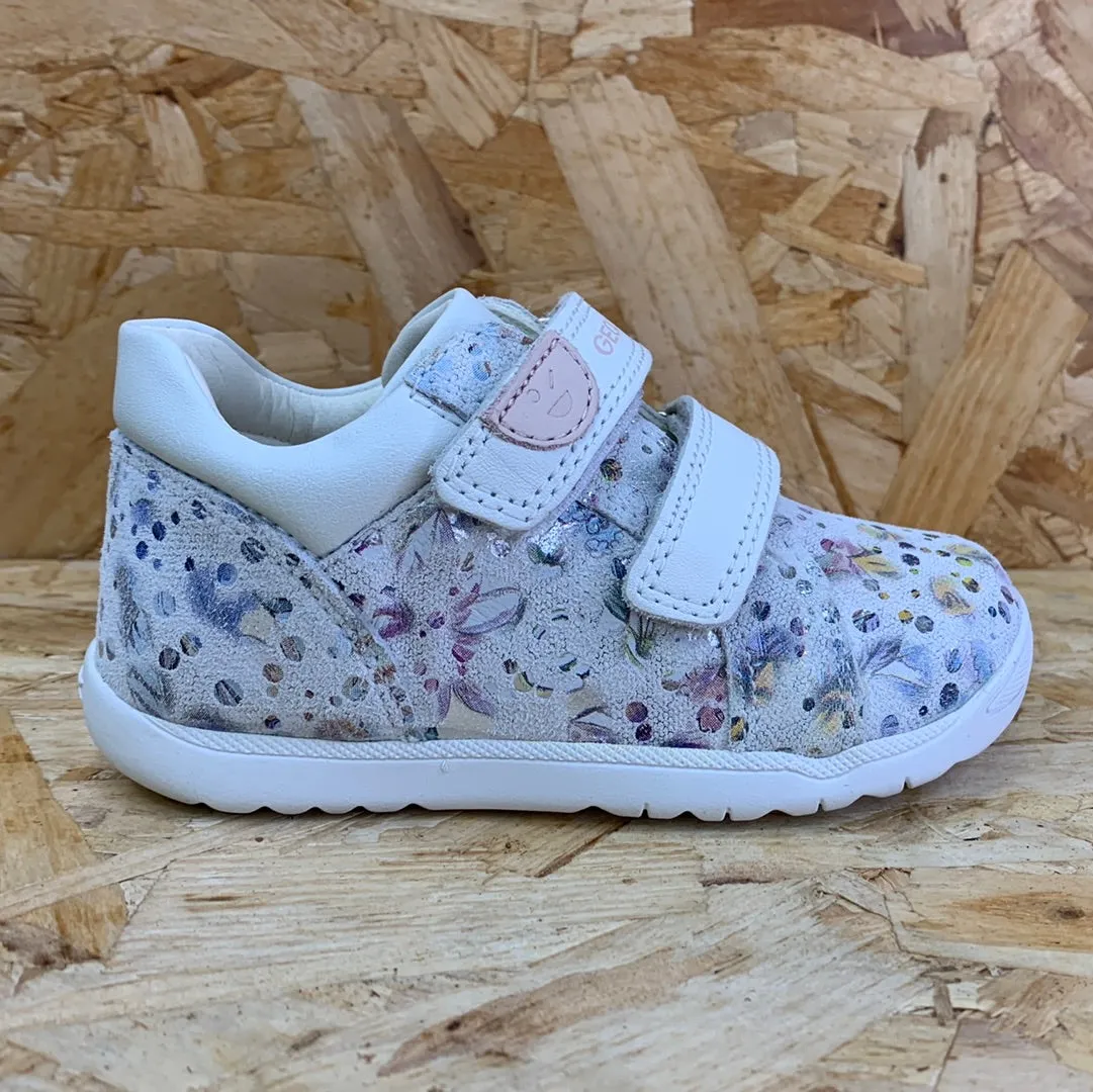 Geox Infant Macchia Leather Trainer - White