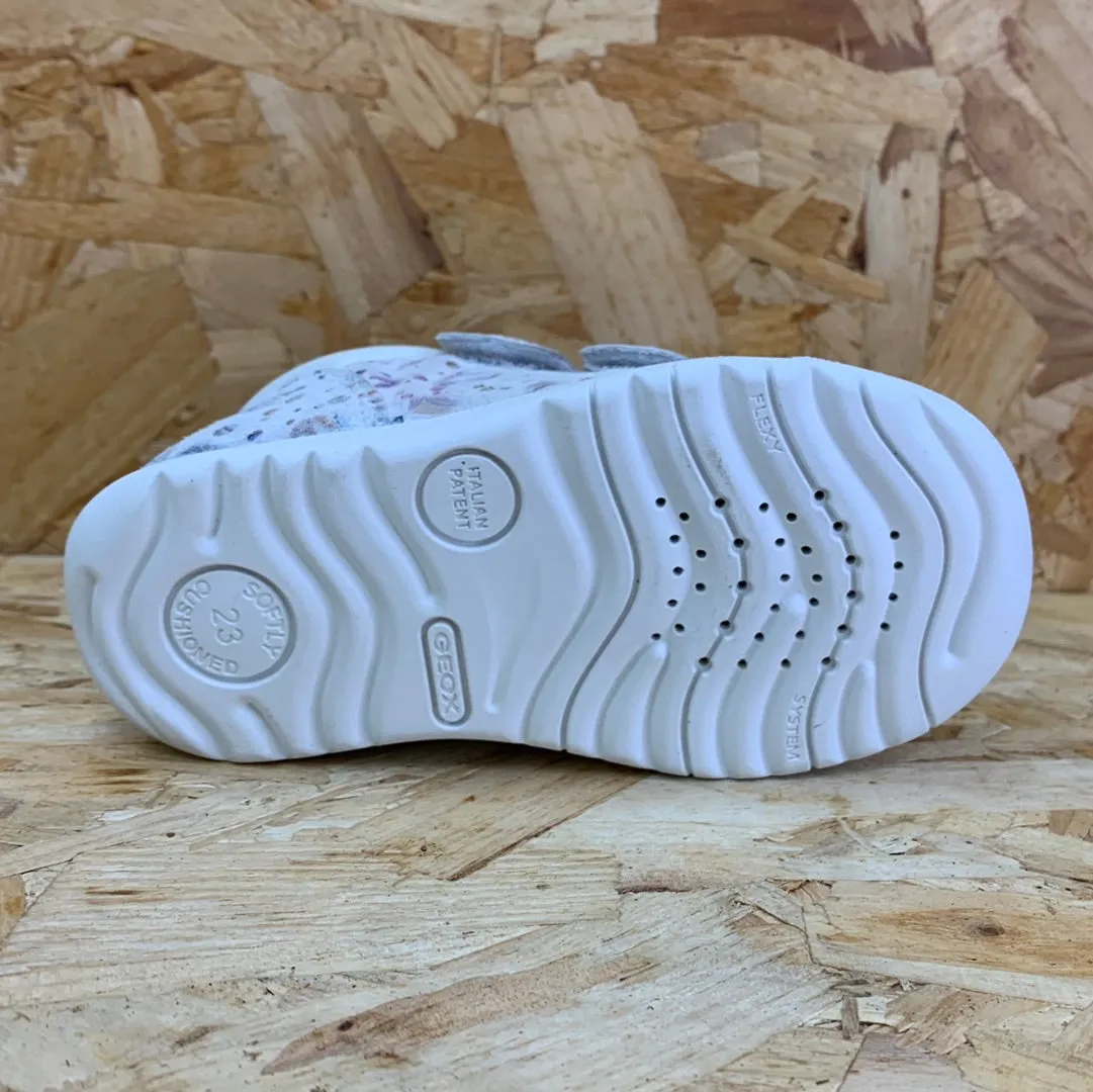 Geox Infant Macchia Leather Trainer - White