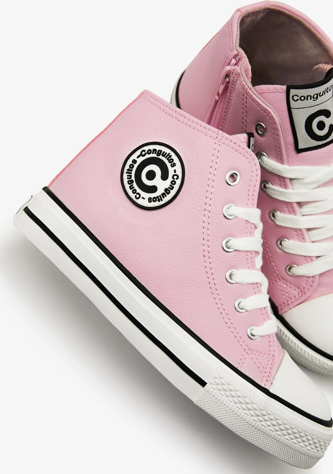 Girl's Pink Logo Hi-Top Sneakers Napa