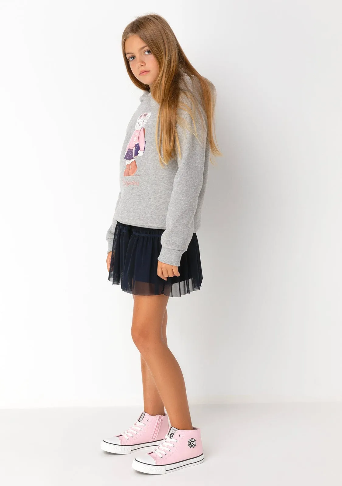 Girl's Pink Logo Hi-Top Sneakers Napa