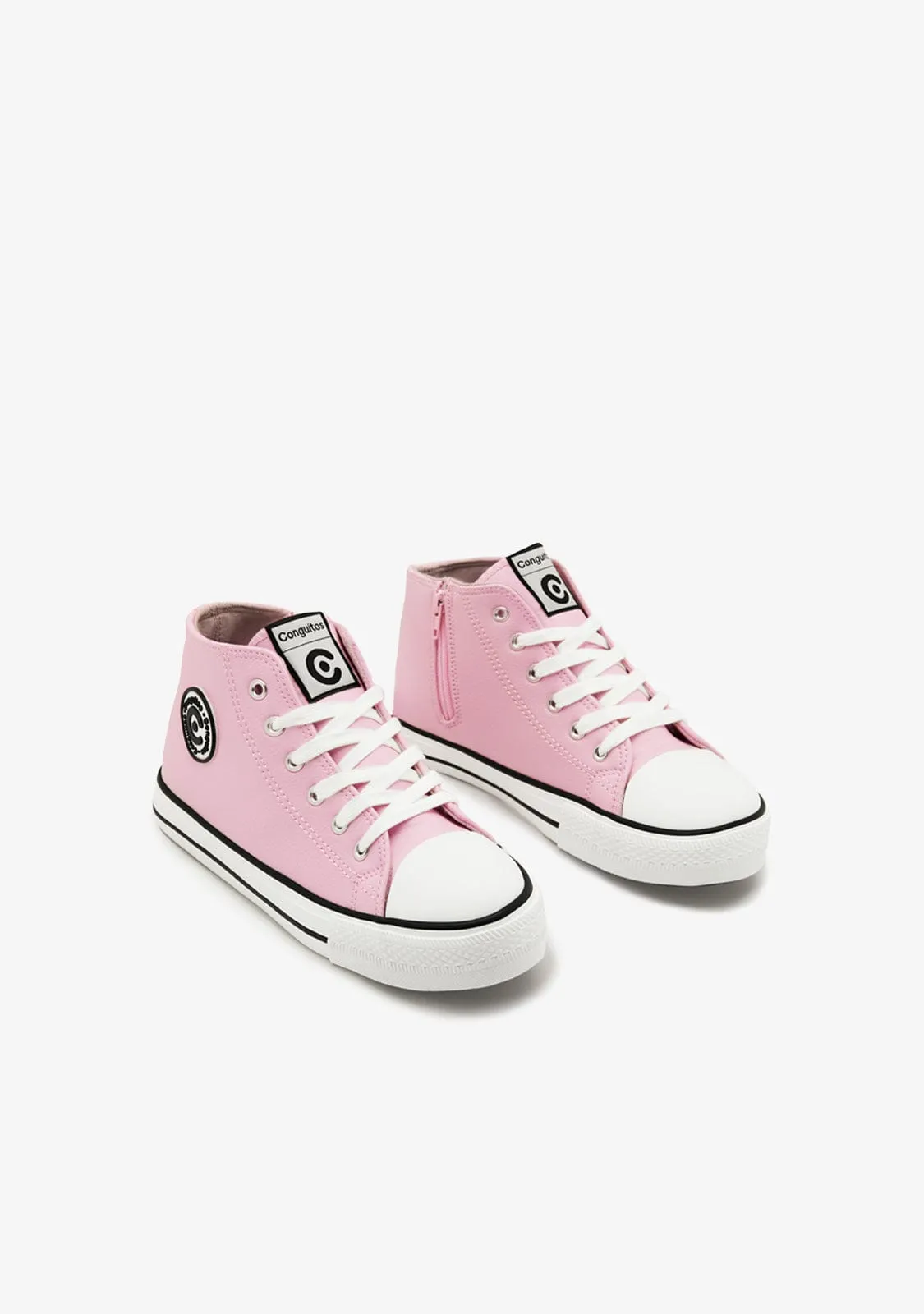 Girl's Pink Logo Hi-Top Sneakers Napa