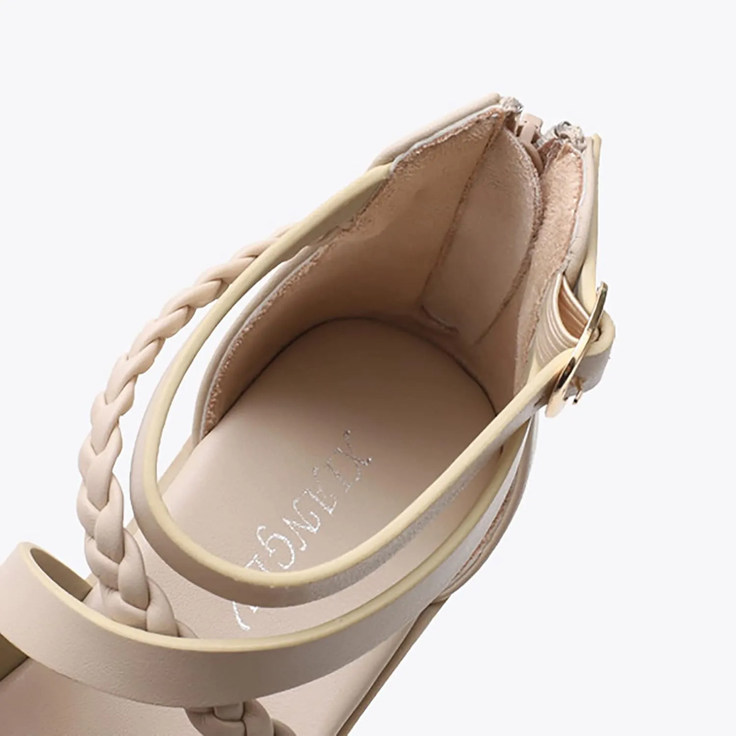 Gladiator Sandals for Women Summer Braided Strappy Flats Sandal Open Toe Ankle Strap Flats Sandalias Para Mujer Shoes