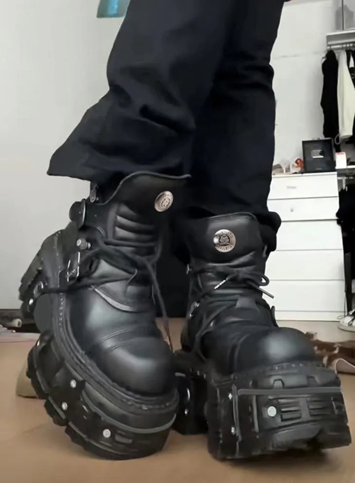 Gothic Punk Heavy Metal Platform Boots