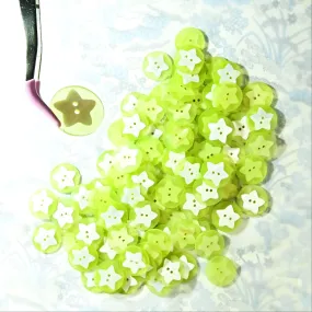 Green beach themed buttons with stars