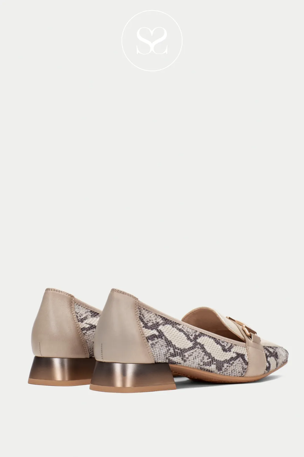HISPANITAS SHV253816 PYTHON/CREAM BLOCK HEEL LOAFERS