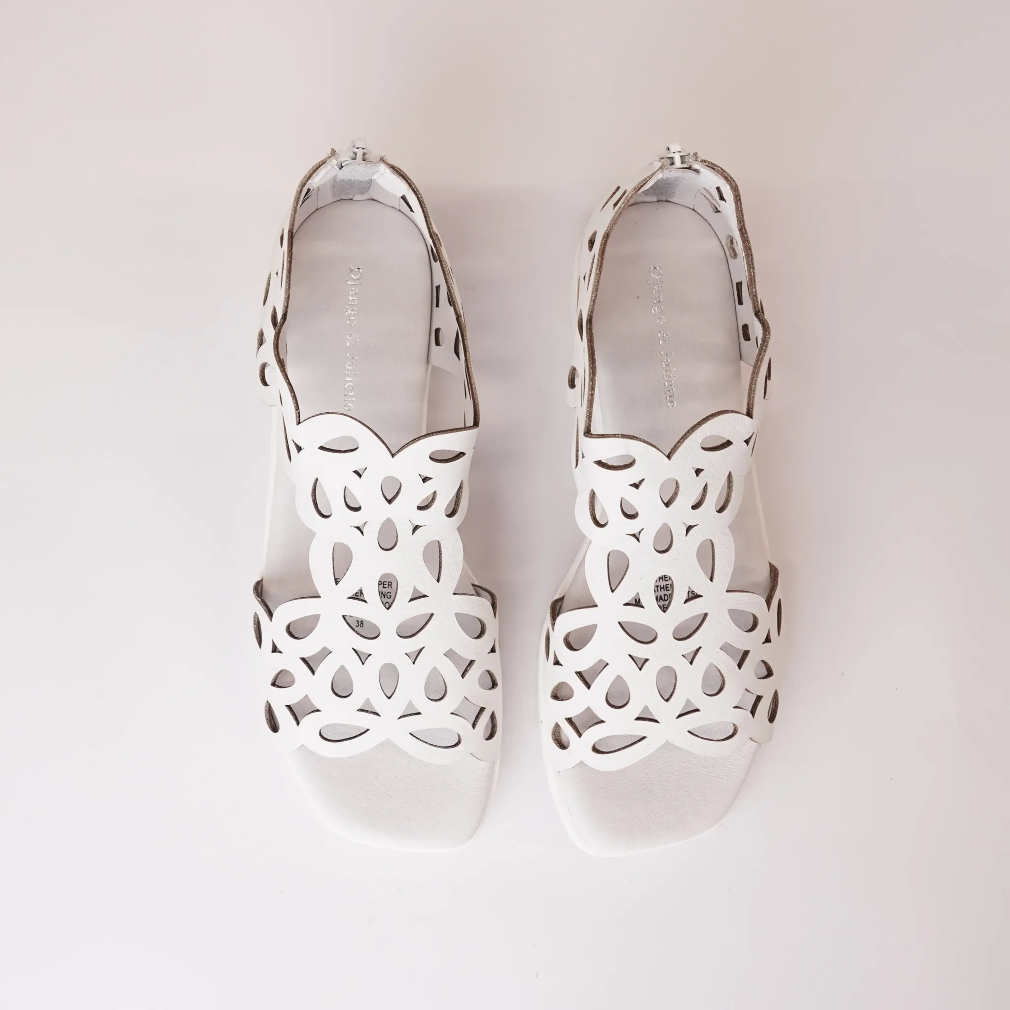 Jelodys White Leather Sandals