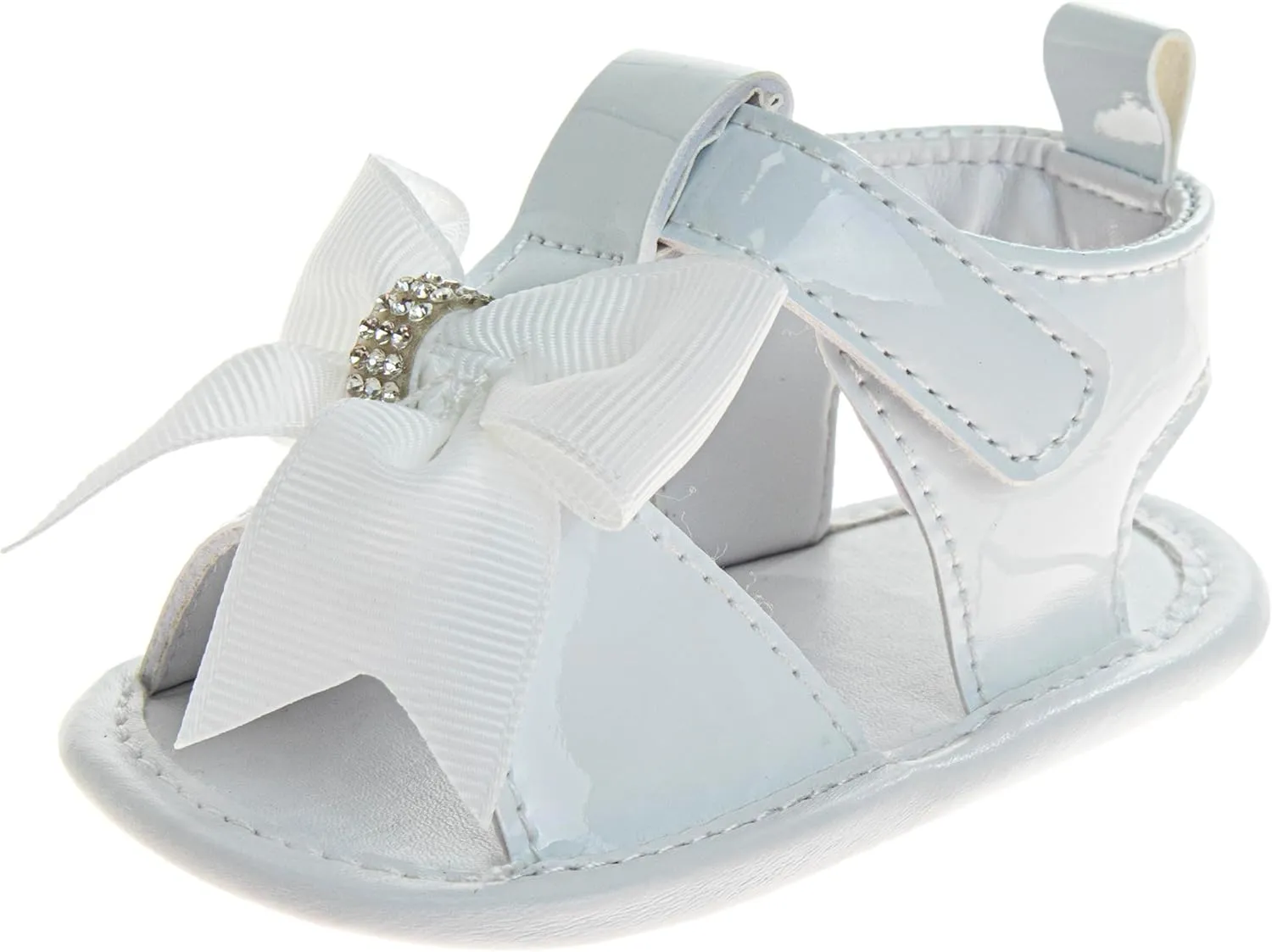 Josmo Baby Girl Sandals Summer Crib Sandals Bowknot Soft Sole Infant Girls Princess Dress Flats First Walker Shoes Size 2-4 Infant