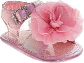 Josmo Baby Girl Sandals Summer Crib Sandals Bowknot Soft Sole Infant Girls Princess Dress Flats First Walker Shoes Size 2-4 Infant