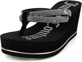 JUICY COUTURE Wedge Platform Flip Flop: High-Fashion, Soft Beach Sandal, Thong-Style Slide