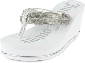 JUICY COUTURE Wedge Platform Flip Flop: High-Fashion, Soft Beach Sandal, Thong-Style Slide