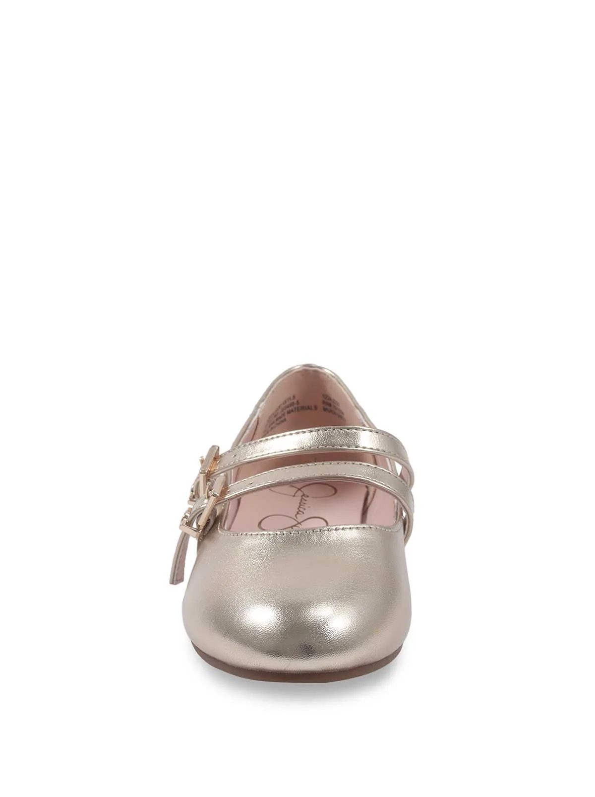Little Girls' Amy Double Strap Ballet Flat in Soft Gold