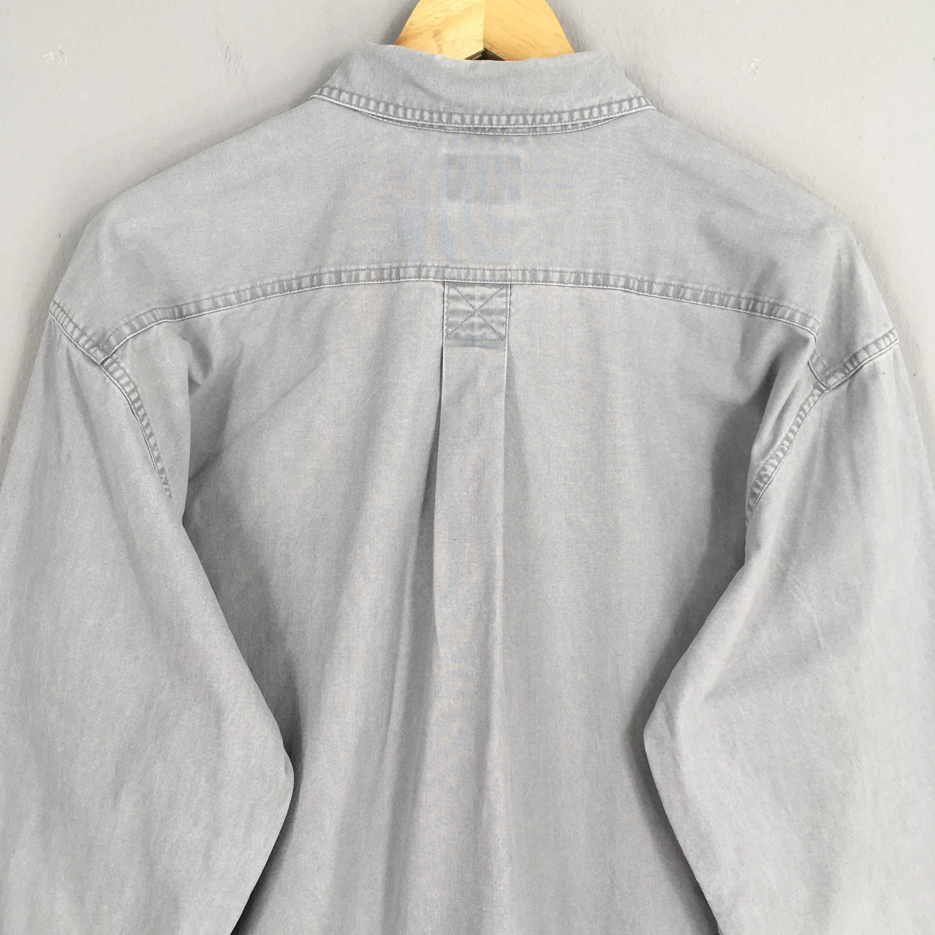 LL Bean Plain Gray Flannel Shirt Large