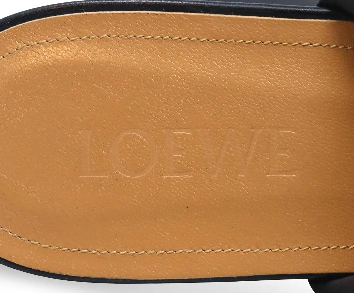 Loewe Black Leather Mules sz 9