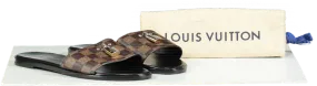Louis Vuitton Brown Lock It Flat Mules UK 5.5 EU 38.5 👠