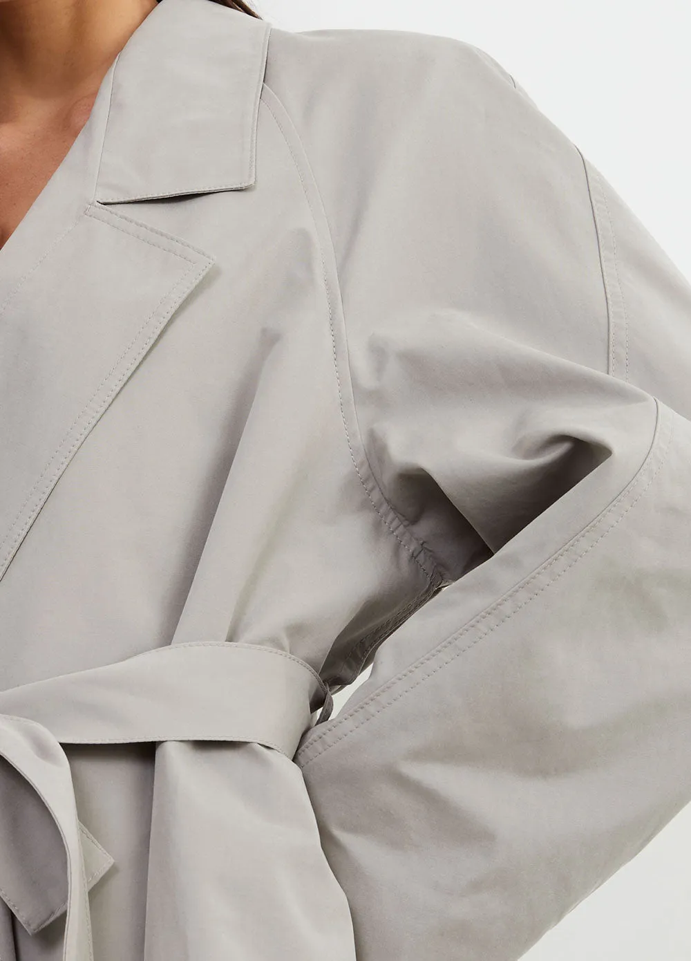 Low Collar Trench Coat