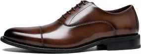 Men's Dress Leather Lace Up Derby Uniform Shoe Oxford Dress Shoes Formal Brogues Men Oxfords Brown- US9.5/UK8.5/EU42