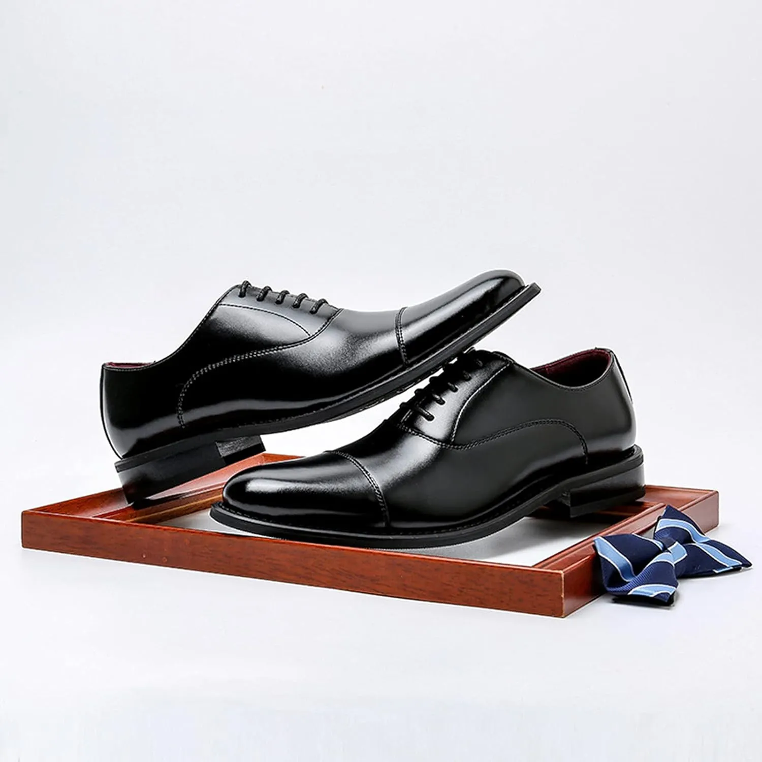 Men's Dress Leather Lace Up Derby Uniform Shoe Oxford Dress Shoes Formal Brogues Men Oxfords Brown- US9.5/UK8.5/EU42