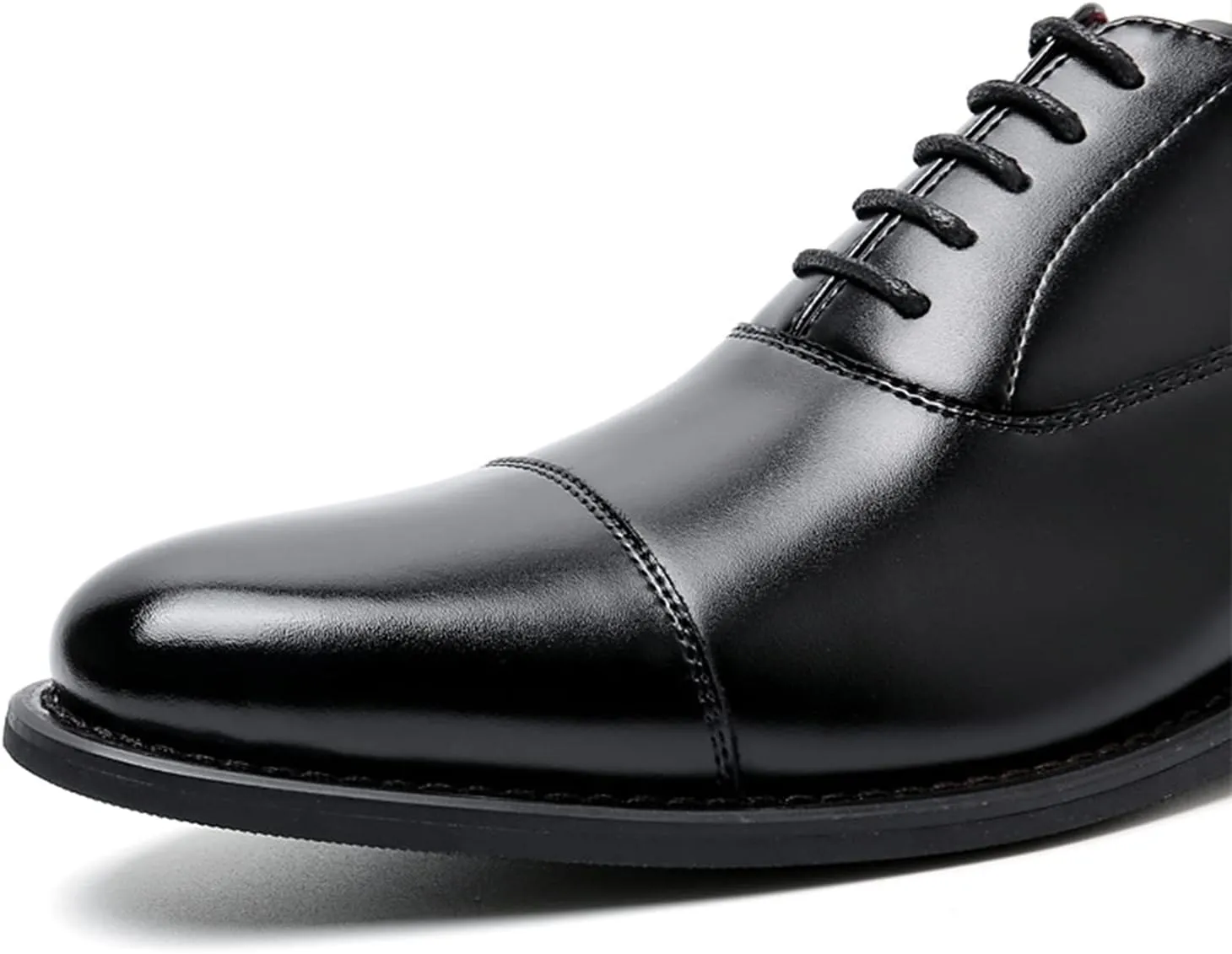 Men's Dress Leather Lace Up Derby Uniform Shoe Oxford Dress Shoes Formal Brogues Men Oxfords Brown- US9.5/UK8.5/EU42