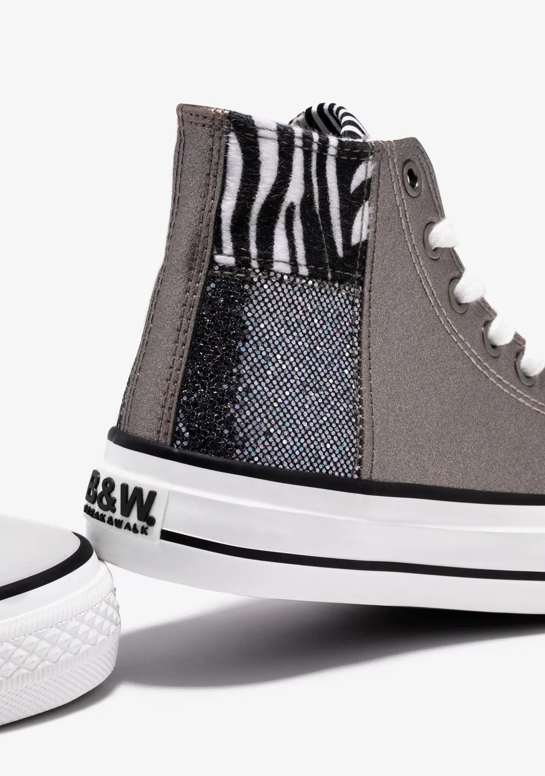 Multicolour Patchwork Hi-Top Sneakers