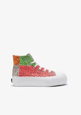 Multicolour Patchwork High Top Sneakers B&W
