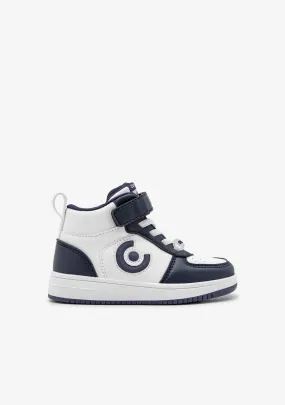 Navy Logo with Lights High Top Sneakers