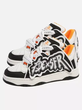 Niceprimes  Retro Versatile Breathable Height-Increasing Letter Sneakers