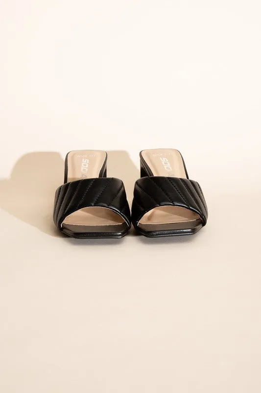 OE: NINA SLIDE MULE HEELS