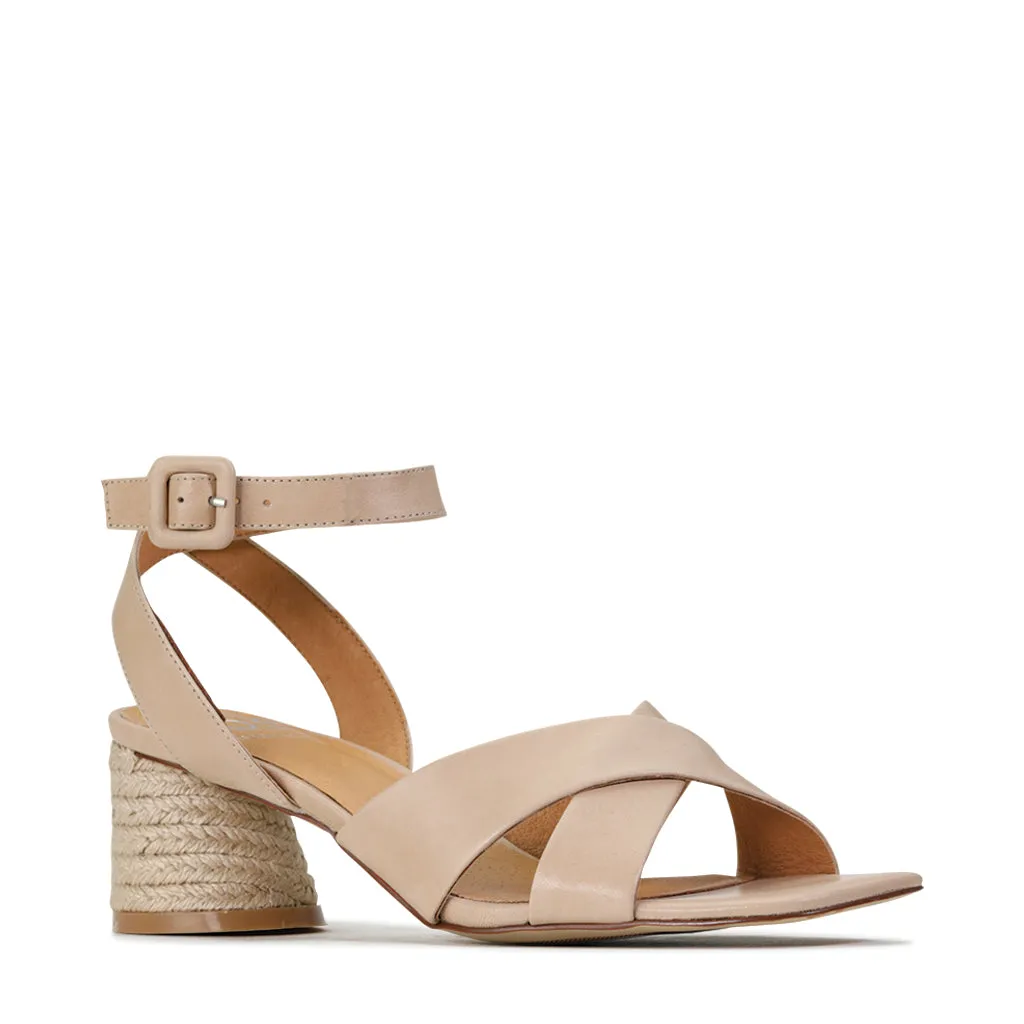 PETRICE LEATHER ANKLE STRAP HEELED SANDAL
