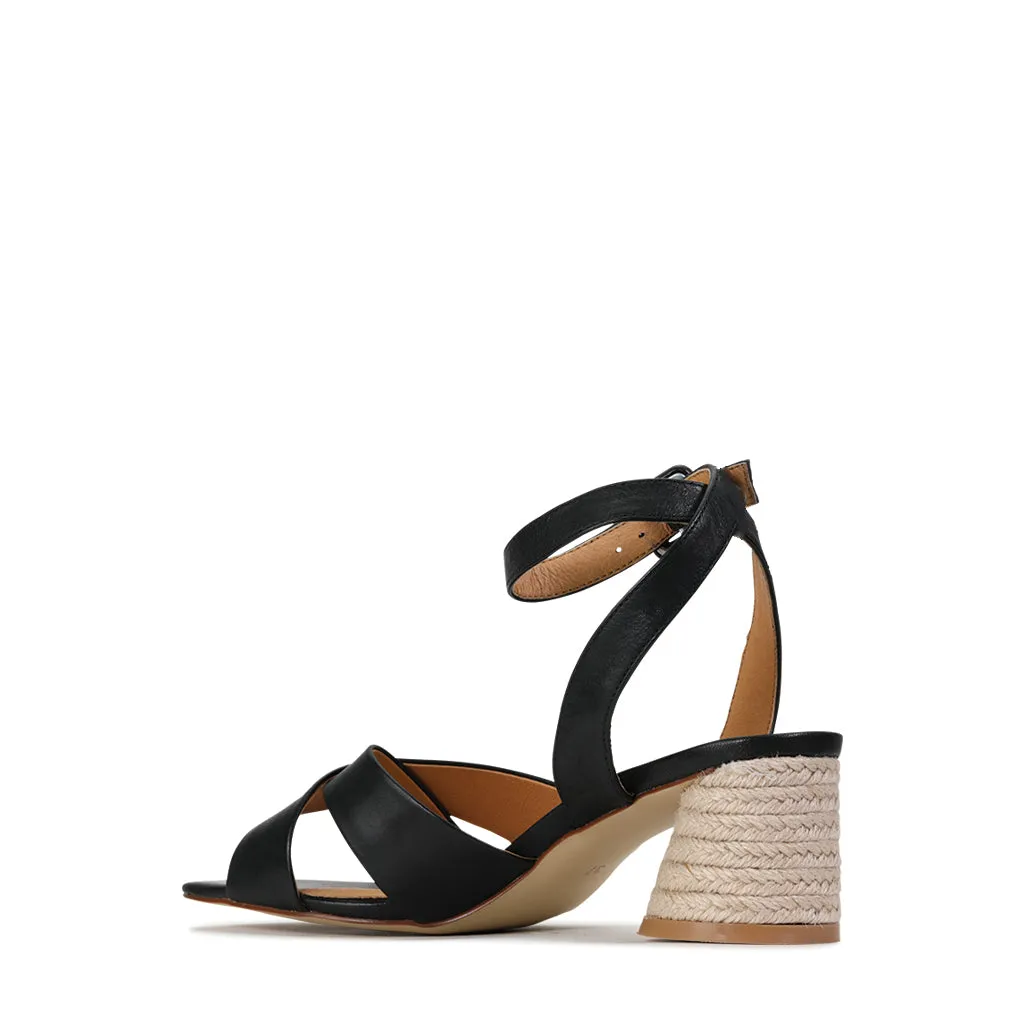 PETRICE LEATHER ANKLE STRAP HEELED SANDAL