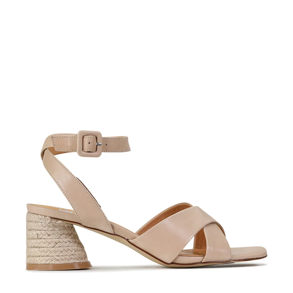 PETRICE LEATHER ANKLE STRAP HEELED SANDAL