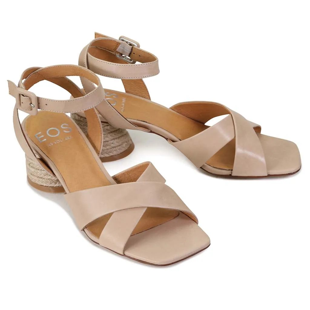PETRICE LEATHER ANKLE STRAP HEELED SANDAL