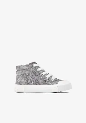 Pewter Glitter High Top Sneakers