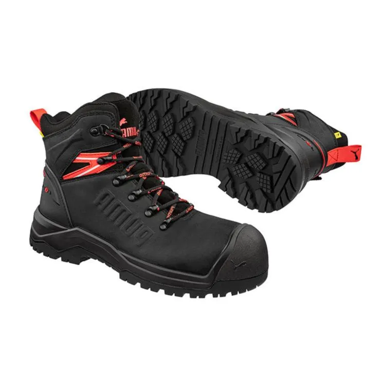 Puma Black Iron HD Mid Fibreglass Toe Cap Zip Sided Lace Up Safety Boot With Scuff Cap (632747) (Pre Order)