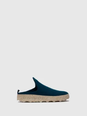 Round Toe Mules COME Dark Blue