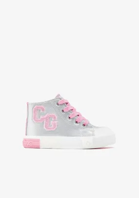 Silver Letters High Top Sneakers