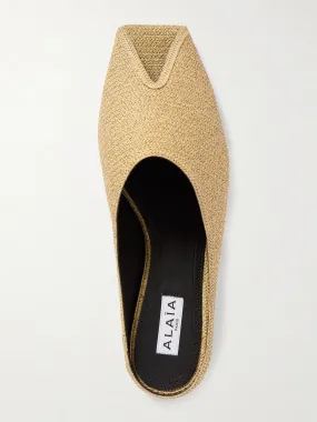 Spike raffia mules