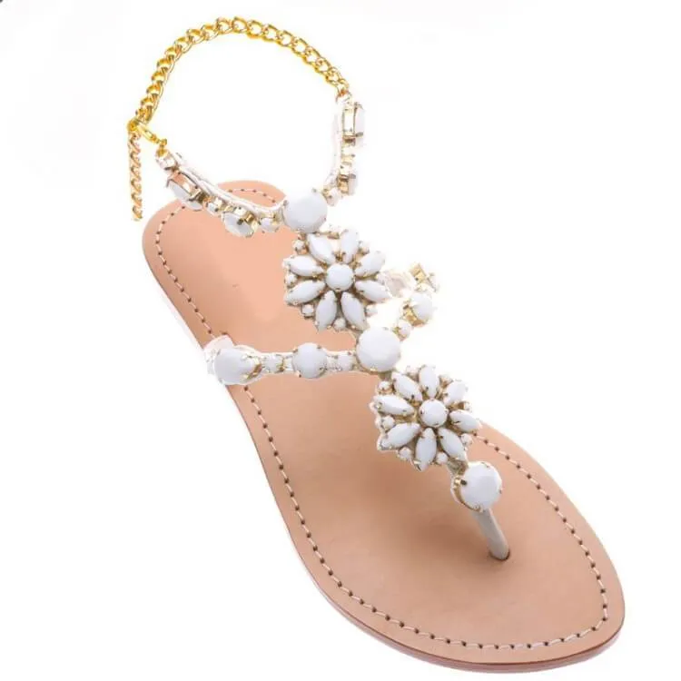 Summer White Flower Bunions Flats