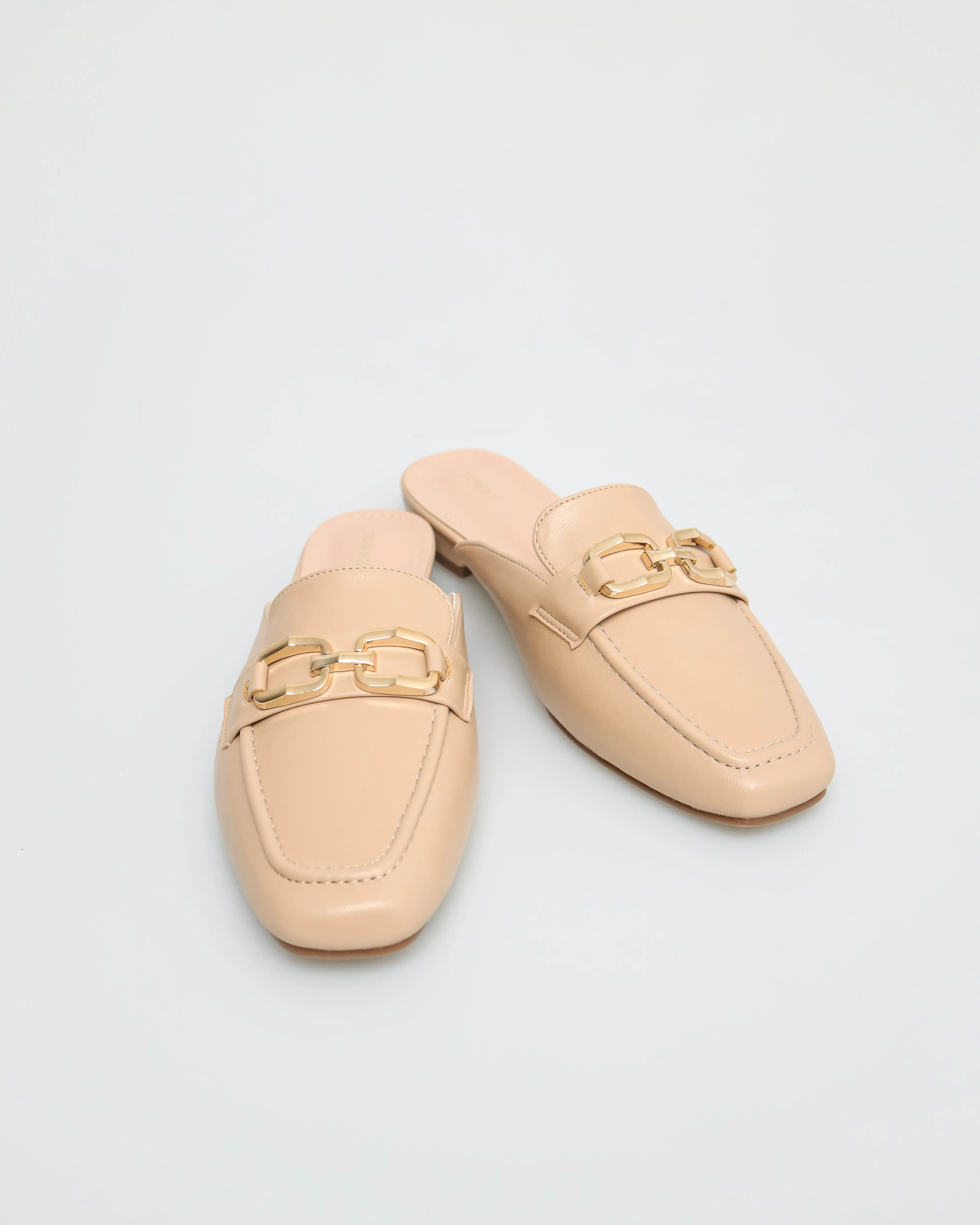 Tomaz NN258 Ladies Gold Buckle Mules