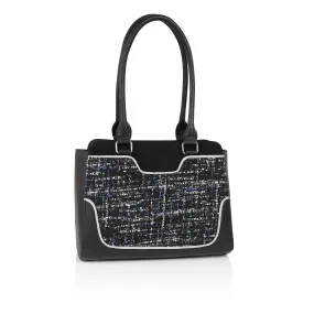 Tunis Tweed Black Large Shopper Bag (Matches Minnie Boots) by Ruby Shoo