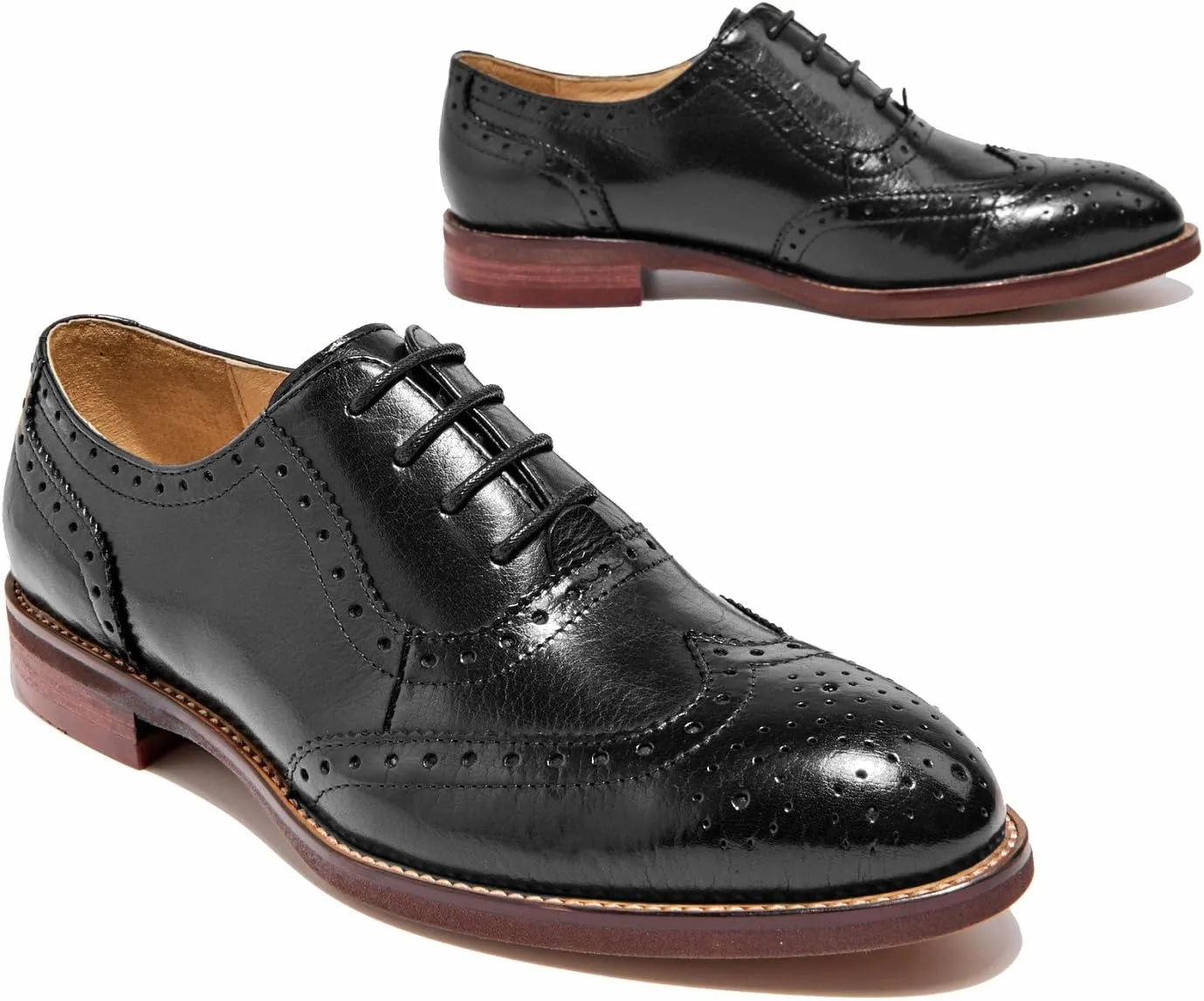 U-lite Women's Perforated Lace-up Wingtip Leather Flat Oxfords Vintage Oxford Shoes Brogues…