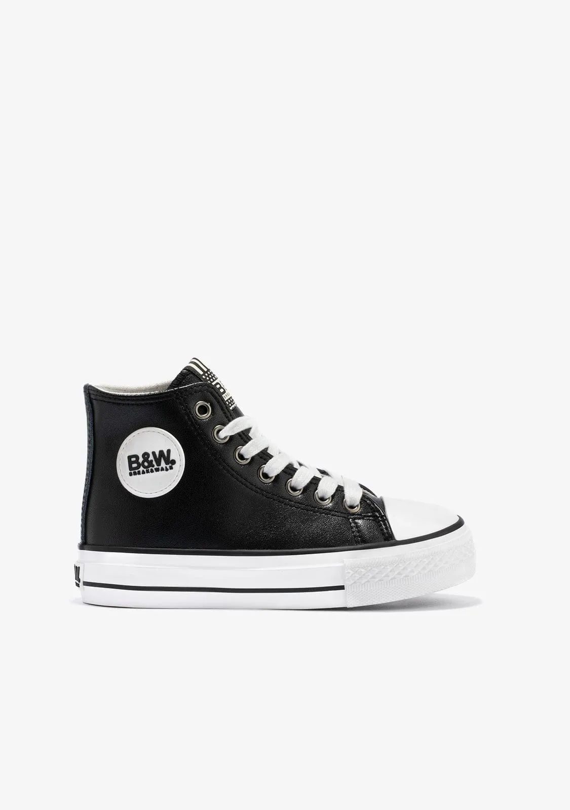 Unisex Black Logo Hi-Top Sneakers Napa B&W