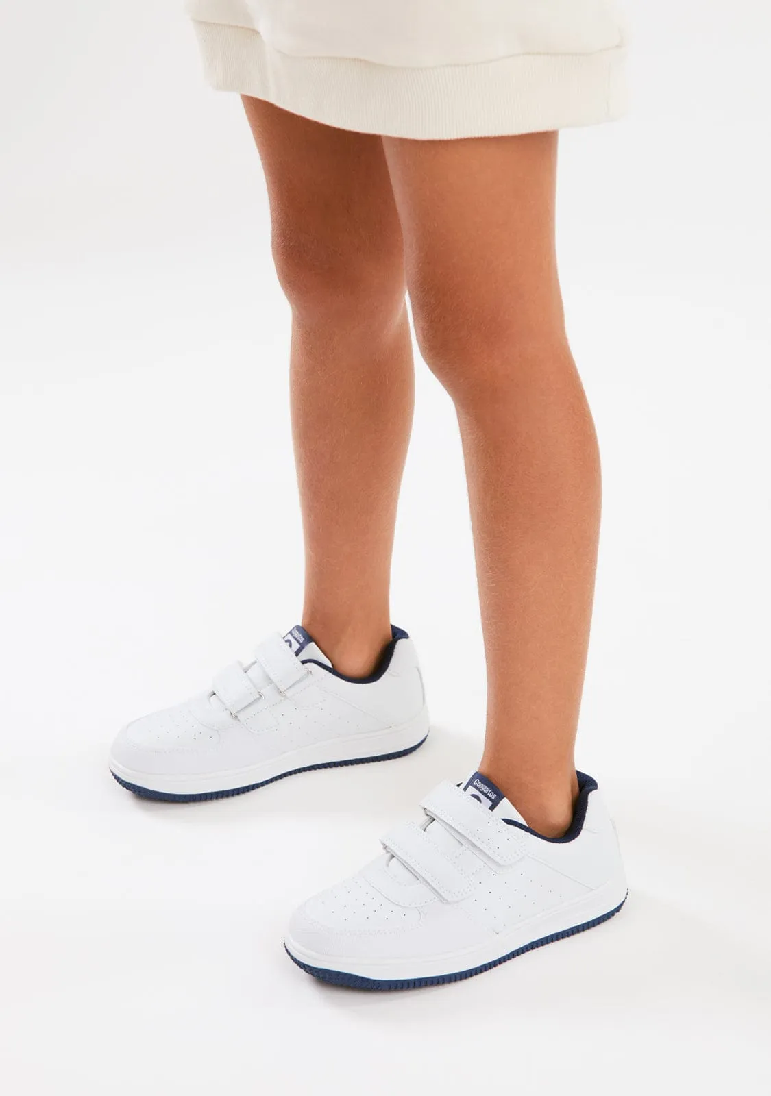 Unisex White / Navy Trainers