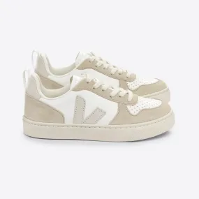 V-10 Teen Lace Leather Trainers in Extra White / Natural / Almond by Veja